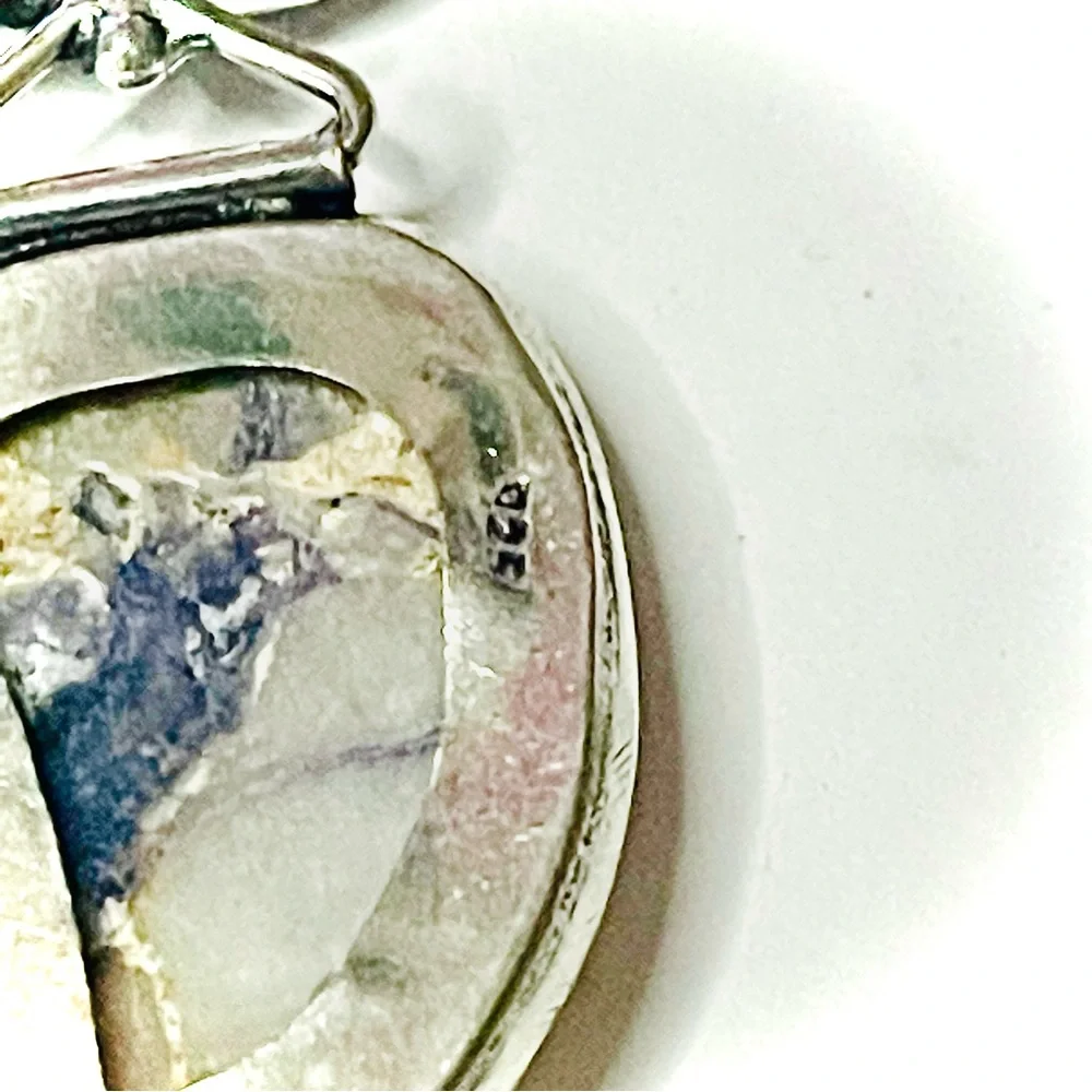 New Handmade Artisan Amethyst Dendritic Agate 925 Sterling Silver Mined Necklace